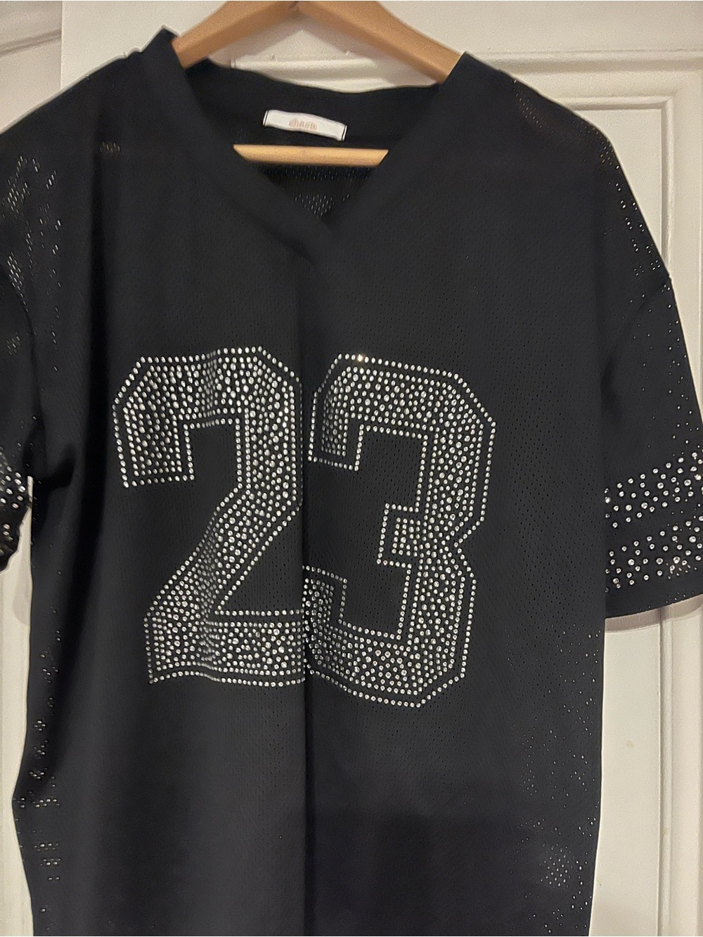 Shasa Black Studded '23 V-Neck Kids Top